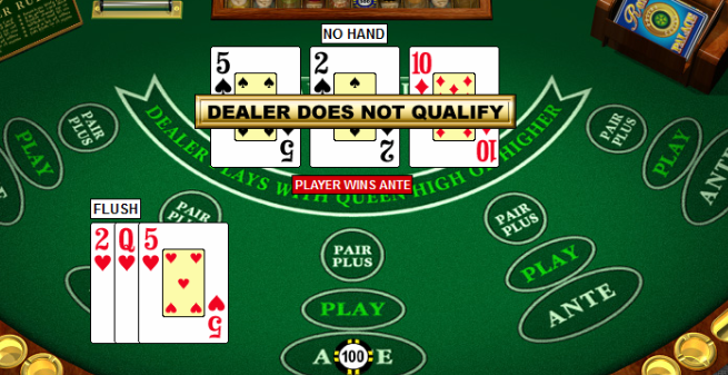 Online 3 card poker practice